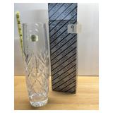 ATLANTIS FULL LEAD CRYSTAL VASE, HAND BLOWN AND