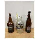 ASSORTED BREWERY GLASSWARE, INCLUDES TWO AMBER