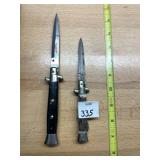 ITALIAN STILETTO FOLDING KNIVES, STAINLESS STEEL