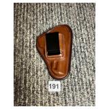 LEATHER HOLSTER, TAN, METAL BELT CLIP, M14