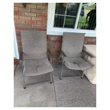 FOLDING PATIO CHAIRS, METAL FRAME, STRIPED FABRIC