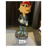 BOBBLEHEAD FIGURINE, BIKER THEME, BANDANA,