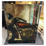 CONTEMPORARY MOTORCYCLE ART, PRINT ON CANVAS,