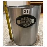 HARLEY-DAVIDSON WASTE BASKET, STAINLESS STEEL,