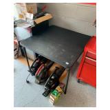 FOLDING TABLE, BLACK TOP, METAL FRAME, ASSORTED