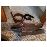 ASSORTED BELTS, INCLUDES BROWN LEATHER BELT,
