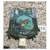BASS FISHING THEMED NIGHT LIGHT, PAINTED RESIN