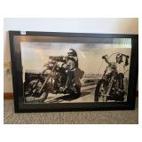 BLACK AND WHITE PHOTOGRAPHIC PRINT, MOTORCYCLE