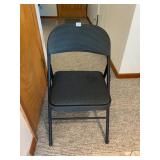FOLDING STOOL, METAL FRAME, UPHOLSTERED SEAT AND