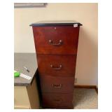 FOUR-DRAWER FILING CABINET, CHERRY FINISH,