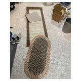 BRAIDED OVAL RUG, MULTICOLORED EARTH TONES, WOVEN