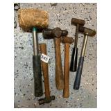 ASSORTED HAMMERS AND MALLETS, INCLUDES BALL PEEN,