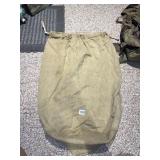 CANVAS DRAWSTRING DUFFEL BAG, TAN, HEAVY-DUTY
