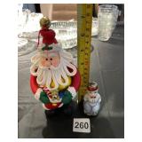 SANTA CLAUS FIGURINE, POLYMER CLAY STYLE, BELL