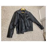 1XLT CHARLES KLEIN LEATHER JACKET, BLACK ZIP FRONT