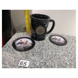 HARLEY DAVIDSON MUG AND COASTERS