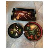 ASSORTED DECORATIVE TRAYS, INCLUDES RECTANGULAR