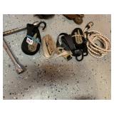 ASSORTED TIE-DOWN STRAPS, RATCHET STRAPS, BUNGEE