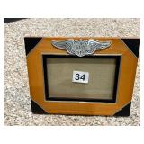 HARLEY-DAVIDSON PICTURE FRAME, WOOD CONSTRUCTION,
