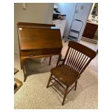 DROP FRONT SECRETARY DESK, WOOD CONSTRUCTION,