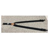 PERRY SUSPENDERS, BLACK ELASTIC STRAPS, LEATHER