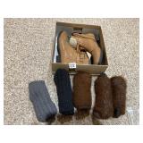 RUFFHEWN TAN FAUX FUR LINED BOOTS, INCLUDES