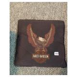 HARLEY-DAVIDSON THROW PILLOW, EMBROIDERED EAGLE