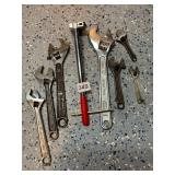 ASSORTED ADJUSTABLE WRENCHES, INCLUDES PROTO,