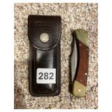 SCHRADE LB7 LOCKBACK FOLDING KNIFE, WOOD HANDLES,