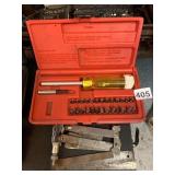 SCREWDRIVER BIT SET IN RED PLASTIC CASE, INCLUDES