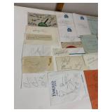 ASSORTED HANDWRITTEN AUTOGRAPHS, INCLUDES