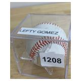 BASEBALL, SIGNED LEFTY GOMEZ, ACRYLIC DISPLAY