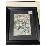 DAN MARINO SIGNED PHOTOGRAPH, BLACK FRAME, ACTION