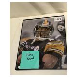 HINES WARD SIGNED PHOTOGRAPH, BLACK FRAME,