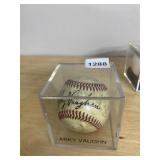 ARKY VAUGHN SIGNED BASEBALL, IN CLEAR ACRYLIC