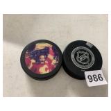 NHL HOCKEY PUCKS, INCLUDES PLAYER GRAPHIC PUCK,