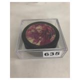 DAREN PUPPA SIGNED HOCKEY PUCK, ACRYLIC DISPLAY