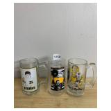 PITTSBURGH PENGUINS GLASS MUGS, STEVENS, MARIO