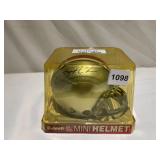 RIDDELL OHIO STATE MINI HELMET, GOLD FINISH,