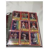 BASEBALL CARD ALBUM, MAROON LEATHERETTE BINDER,