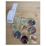 ASSORTED ZODIAC COMMEMORATIVE COINS, GOLD-TONE,