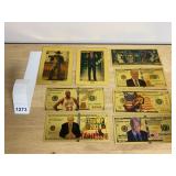 ASSORTED NOVELTY GOLD-TONE TRADING CARDS, DONALD