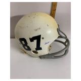 FOOTBALL HELMET, WHITE SHELL, GREY FACE MASK,