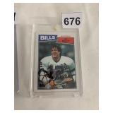 TOPPS JIM KELLY FOOTBALL CARD, SIGNED, PROTECTIVE