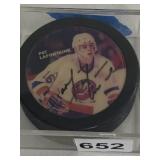 PAT LAFONTAINE HOCKEY PUCK, PLAYER GRAPHIC,
