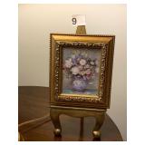 OIL PAINTING, FLORAL STILL LIFE, GILT FRAME,