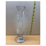 WATERFORD CRYSTAL VASE, CUT GLASS PATTERN, FOOTED