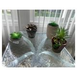 ARTIFICIAL SUCCULENTS, ASSORTED POTS, INCLUDES