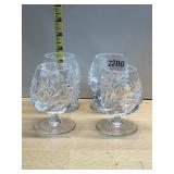 CRYSTAL BRANDY SNIFTERS, CUT GLASS, STARBURST