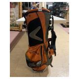 CALLAWAY GOLF STAND BAG, ORANGE AND GREY,
